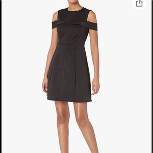 Halston Heritage Fit n Flare Cold Shoulder Dress